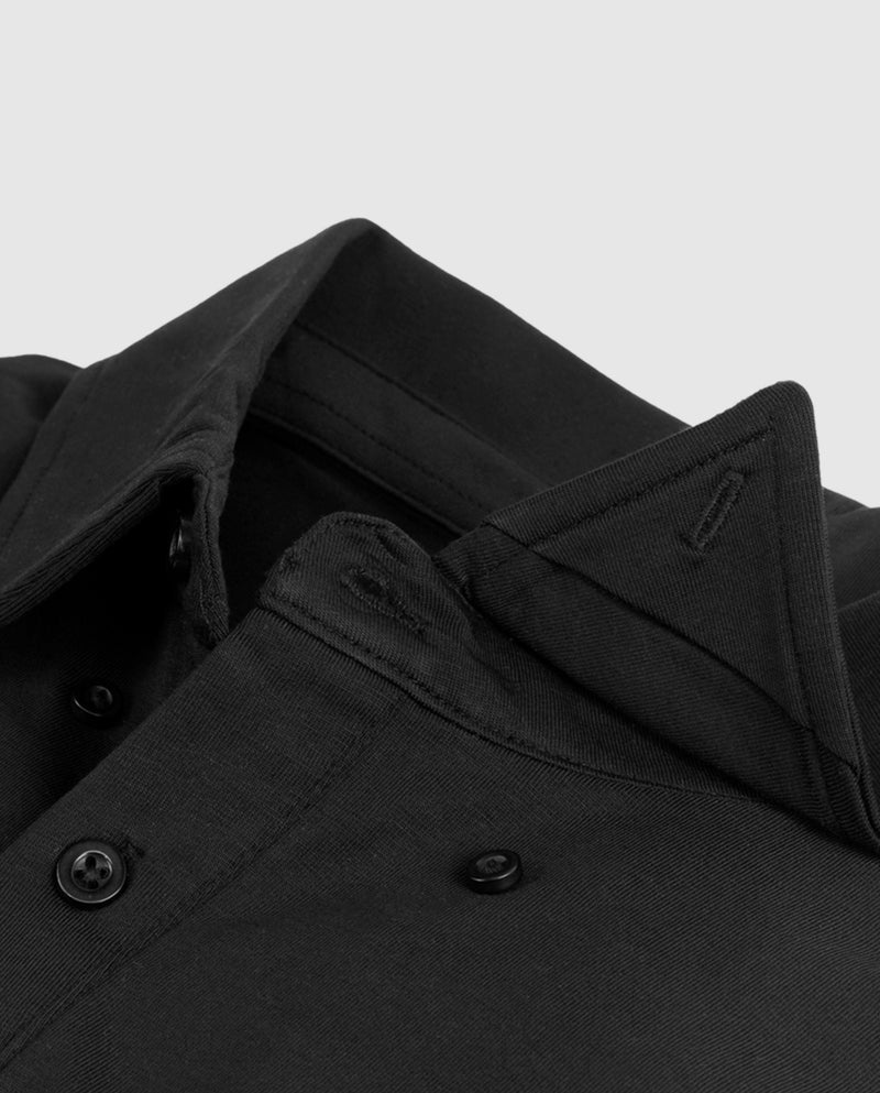 Maison Darya black Supima cotton polo